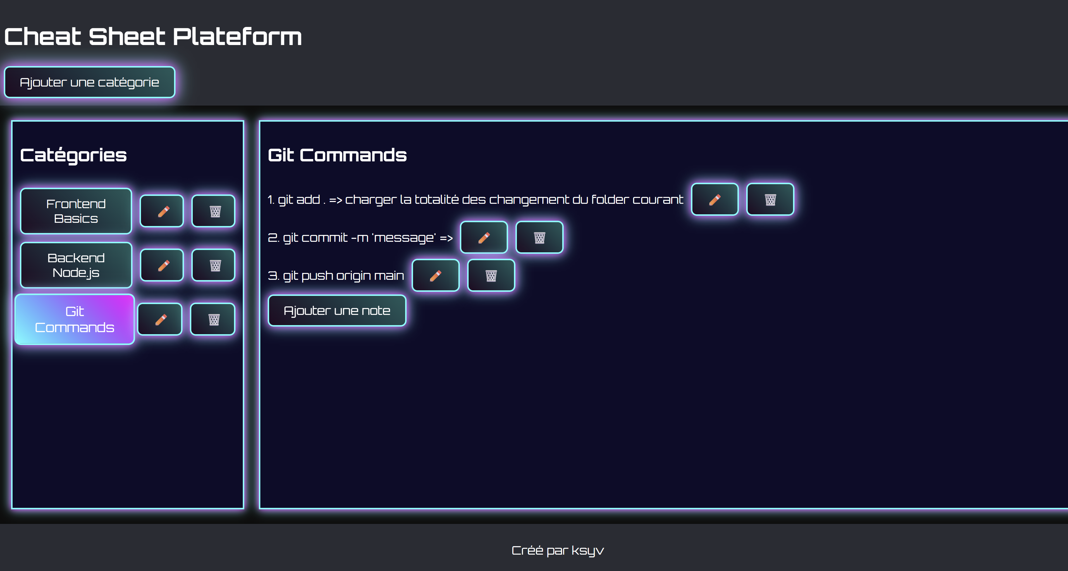 Image de l'application Cheat Sheet Platform